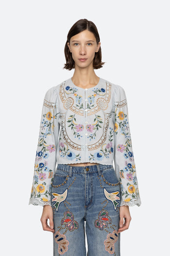 Celia Embroidery Long Sleeve Blouse