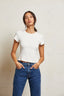 Gabby 2X1 Sweater Rib Short Sleeve Crew Neck