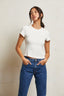 Gabby 2X1 Sweater Rib Short Sleeve Crew Neck