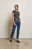 Gabby 2X1 Sweater Rib Short Sleeve Crew Neck