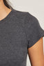 Gabby 2X1 Sweater Rib Short Sleeve Crew Neck