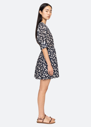Cheri Print Puff Short Sleeve Mini Dress