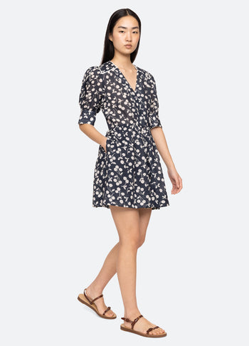 Cheri Print Puff Short Sleeve Mini Dress