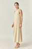 Pleated A-Line Knit Midi Dress