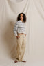 Ximena Sweater - Oatmeal Heather/Turbulence Stripe