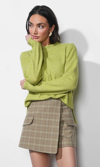 Lucia Rib Pullover Sweater - Cool Matcha