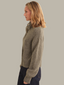 Boxy Snap Front Henley - Mushroom Melange