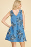 Embroidered Flowers Swing Dress