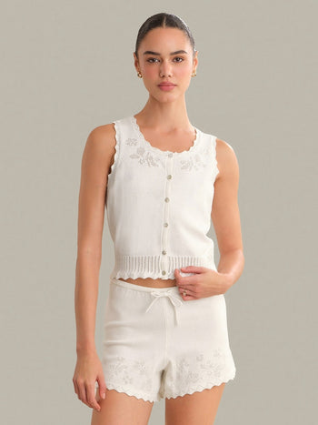 Valentina Button Down Top - Chalk