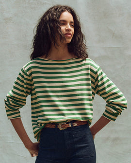 The Sailor Sweater - Dill Stripe