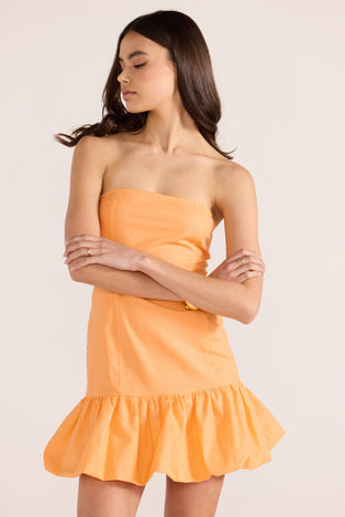 Charlotte Bubble Mini Dress - Orange