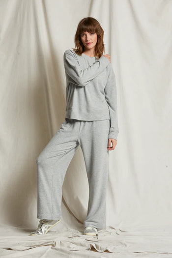 Marcie Brushed Sweater Jersey Pant - Heather Grey