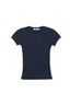 Suri Poorboy Rib Crewneck Cap Sleeve - Navy