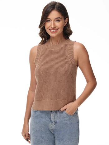 Demi High Crew Neck Tank Top