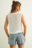 Open Knit Tank - White