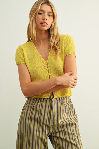 Knit Cardigan - Custard