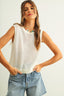 Open Knit Tank - White
