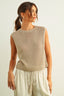 Open Knit Tank - Stone