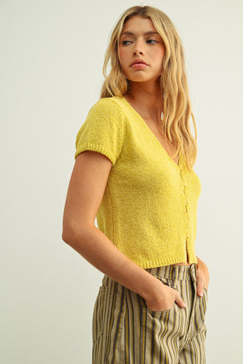 Knit Cardigan - Custard