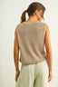 Open Knit Tank - Stone