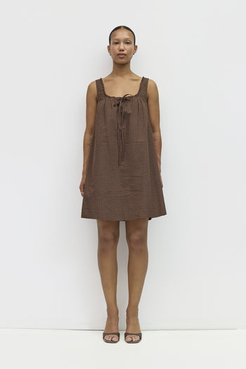 Gabby Dress - Brown Gingham