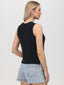 Demi High Crew Neck Tank - Black