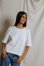 Ezra - Dry French Terry Short Sleeve Sweatshirt - White