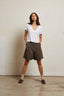 Rosie - Linen Jersey Spandex V Neck - Natural