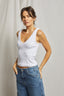 Maria - V Neck Blondie - White