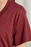 Hendrix - Cotton Boxy V Neck Tee - Cranberry