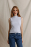 Violet Sweater Rib Top - Heather	Grey