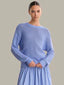 Evangeline Drop Shoulder Pullover - Blue Heron