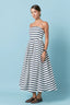 Striped Midi Dress - Navy/White