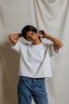 Ezra - Dry French Terry Short Sleeve Sweatshirt - White