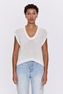 Beck Open Knit Cropped Sweater - Le Blanc
