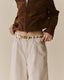 Ames Leather Belt - Bone/Silver