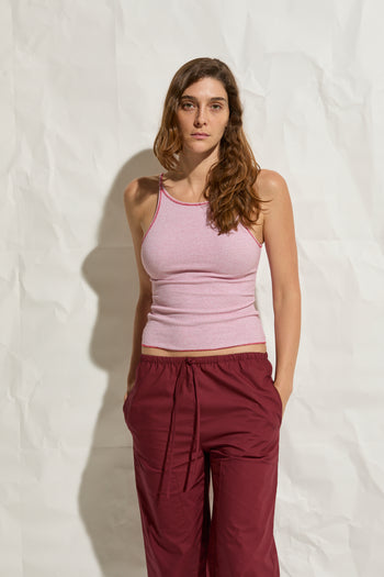 Tiana Tank - White/Red Stripe