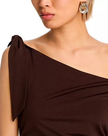 Say Less Ruched Midi Dress - Chocolate