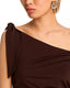 Say Less Ruched Midi Dress - Chocolate