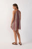 Lurex Neck Ties Mini Dress - Aurora Stripes