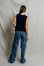 Peggy Cotton Sweater Tank Top - Navy