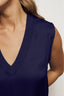 Celina - Satin V Neck Tank - Navy