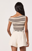 Sofia Sweater Top - Cream Brown Stripe