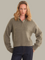 Boxy Snap Front Henley - Mushroom Melange