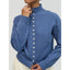The Funnel Neck Cardi - Ocean Blue