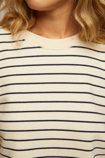 Niall - Fleece Pullover - Navy Stripe
