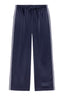 Silk Lace Stripe Crop Pant - Navy