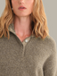 Boxy Snap Front Henley - Mushroom Melange