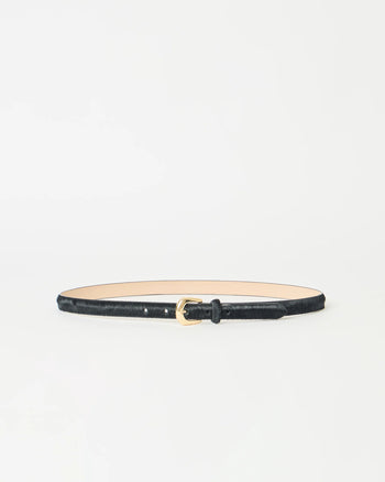 Kennedy Mini Calf-Hair Belt - Black/Gold