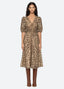 Claude Print Puff Sleeve Midi Dress